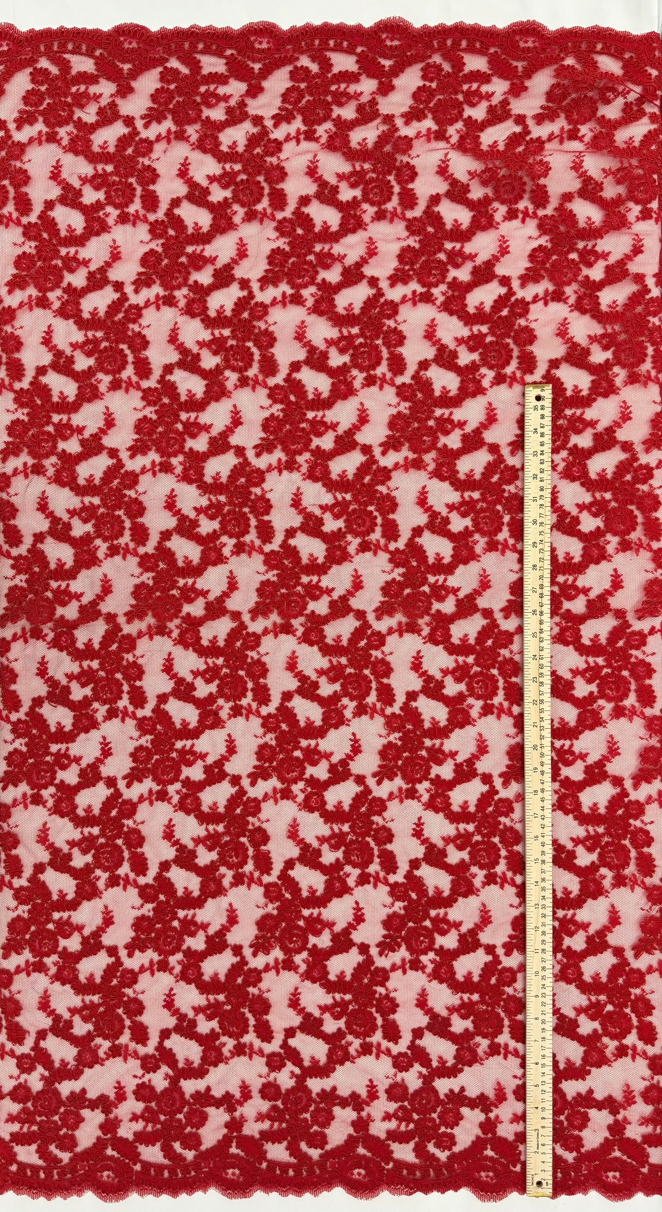 ML140 RED Corded Alencon Lace