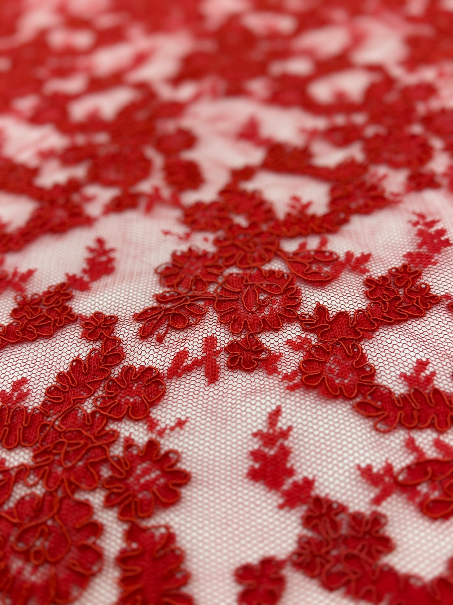 ML140 RED Corded Alencon Lace