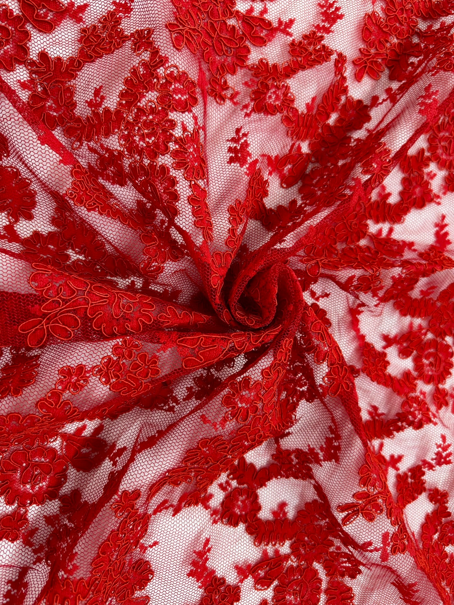 ML140 RED Corded Alencon Lace