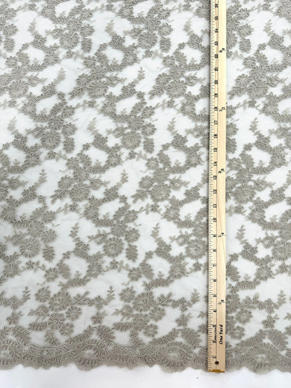 ML140 GREY Corded Alencon Lace