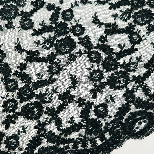 ML140 BLACK Corded Alencon Lace