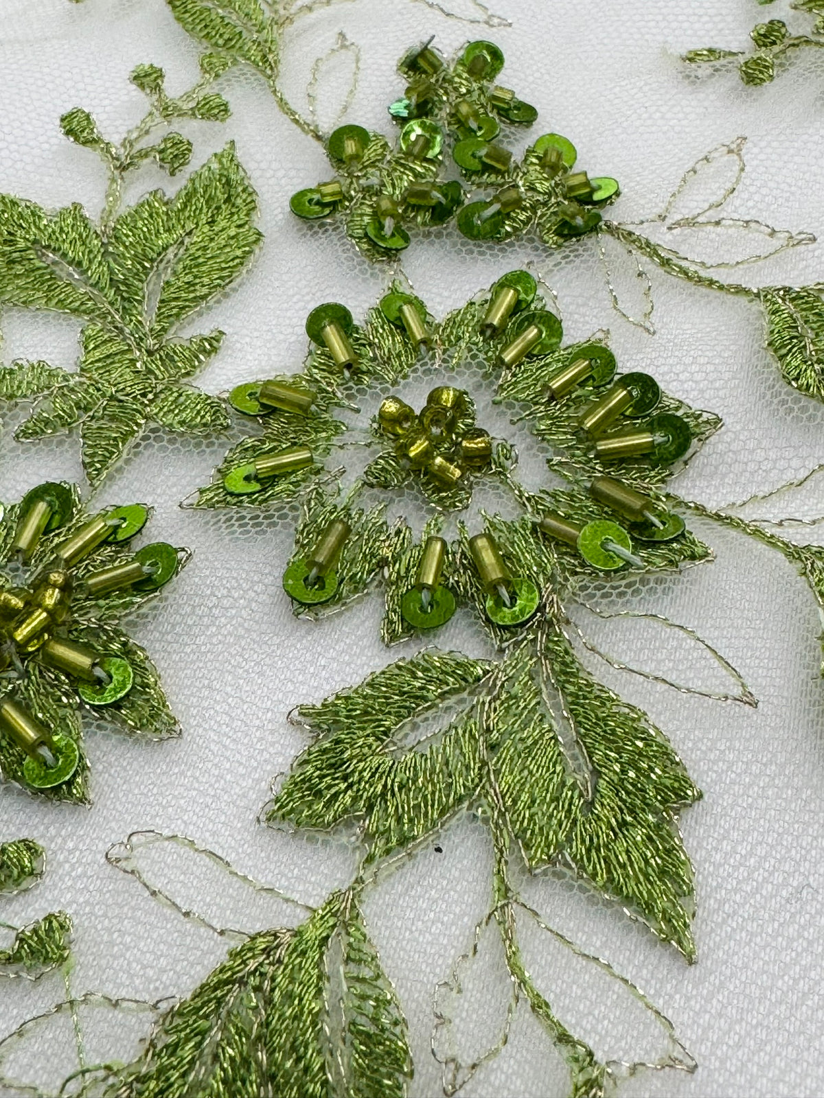 ML171 - Lace Fabric by Yard – 52" Beaded Mesh for Gowns, Tablecloth, Party Decor
