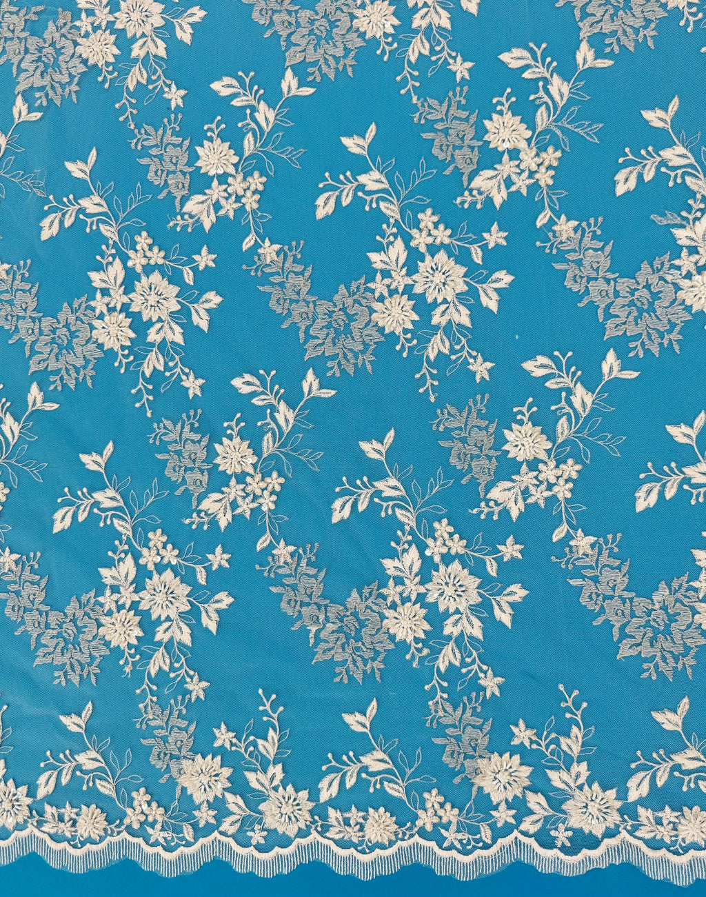 ML171 - Lace Fabric by Yard – 52" Beaded Mesh for Gowns, Tablecloth, Party Decor