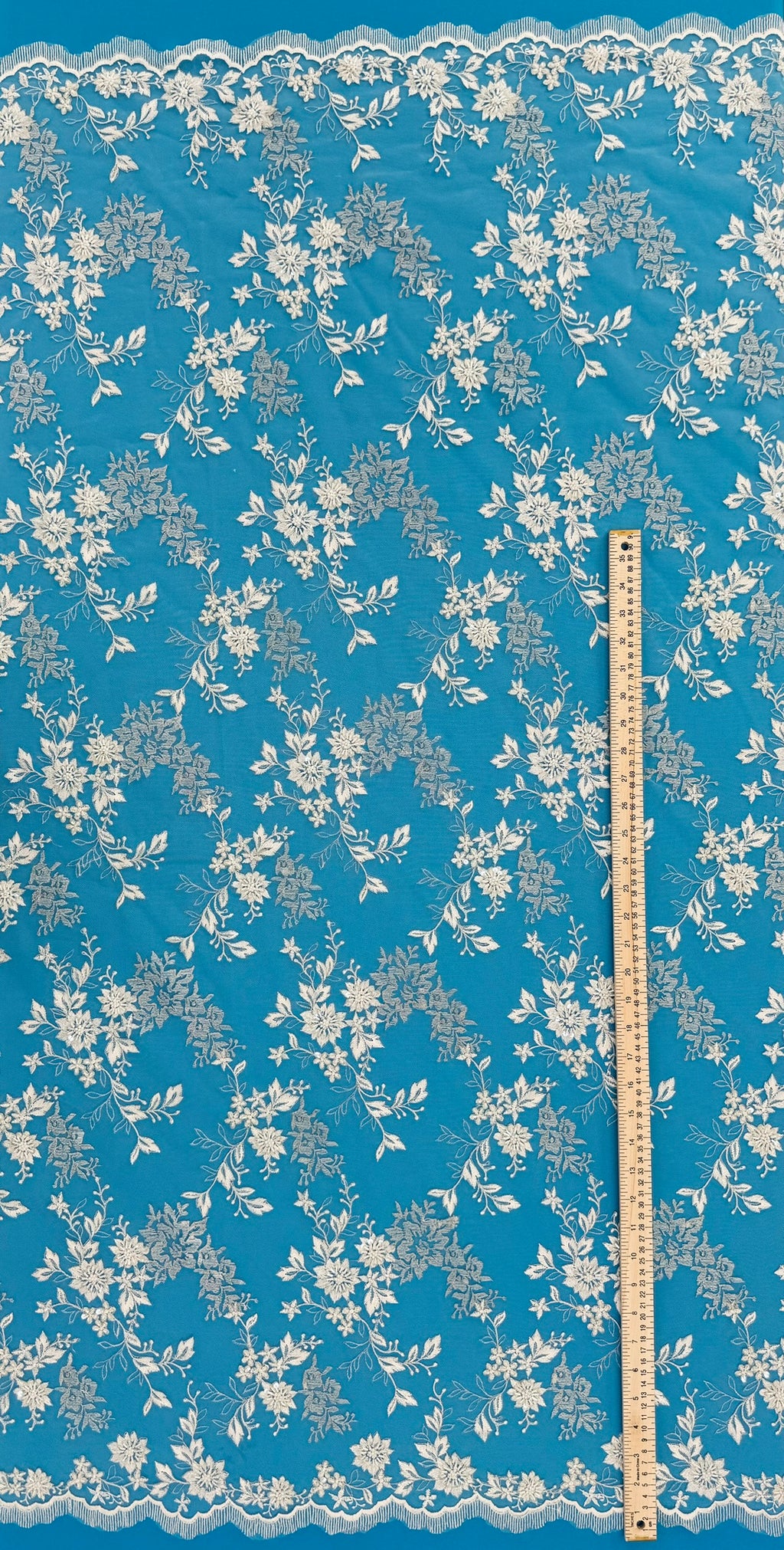 ML171 - Lace Fabric by Yard – 52" Beaded Mesh for Gowns, Tablecloth, Party Decor