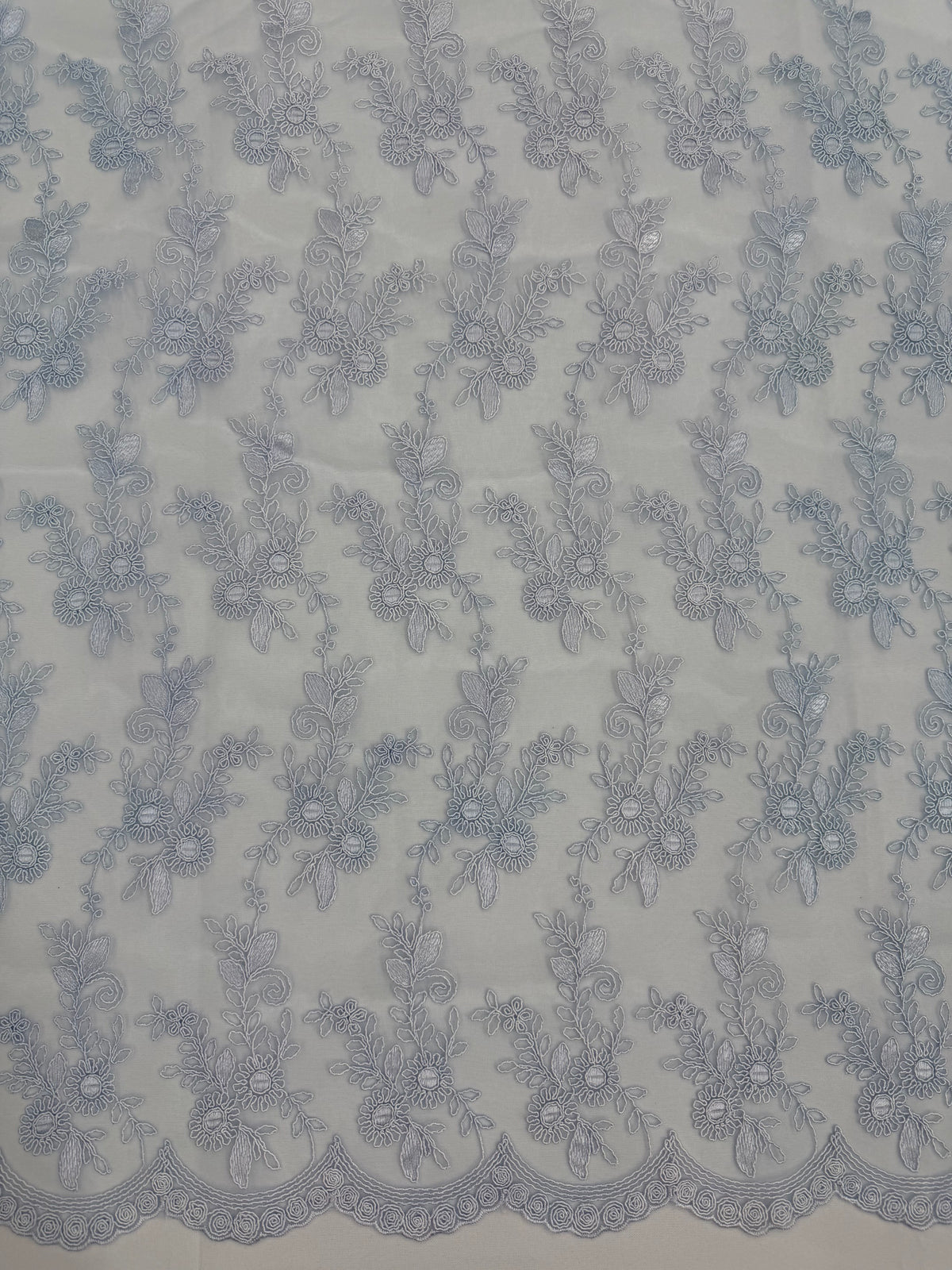 ML167 - Blue Organza Fabric by Yard – 44" Wide Corded Floral Organza for Dancing Gowns, Tablecloth, Party Decor