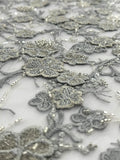 ML200 - 3D Lace Fabric by Yard – 52" Beaded Mesh for Prom Gowns, Tablecloth, Party Decor