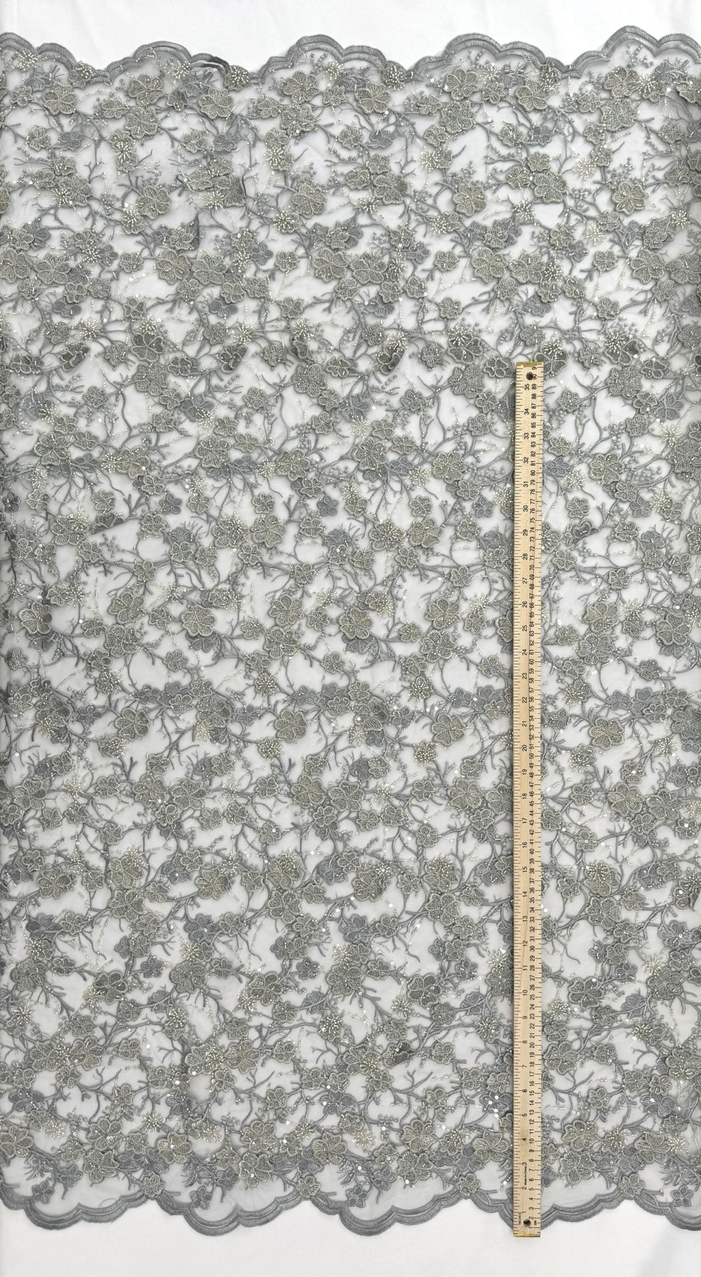 ML200 - 3D Lace Fabric by Yard – 52" Beaded Mesh for Prom Gowns, Tablecloth, Party Decor