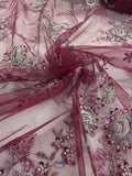 ML204 - Lace Fabric by Yard – 52" Beaded Mesh for Gowns, Tablecloth, Party Decor