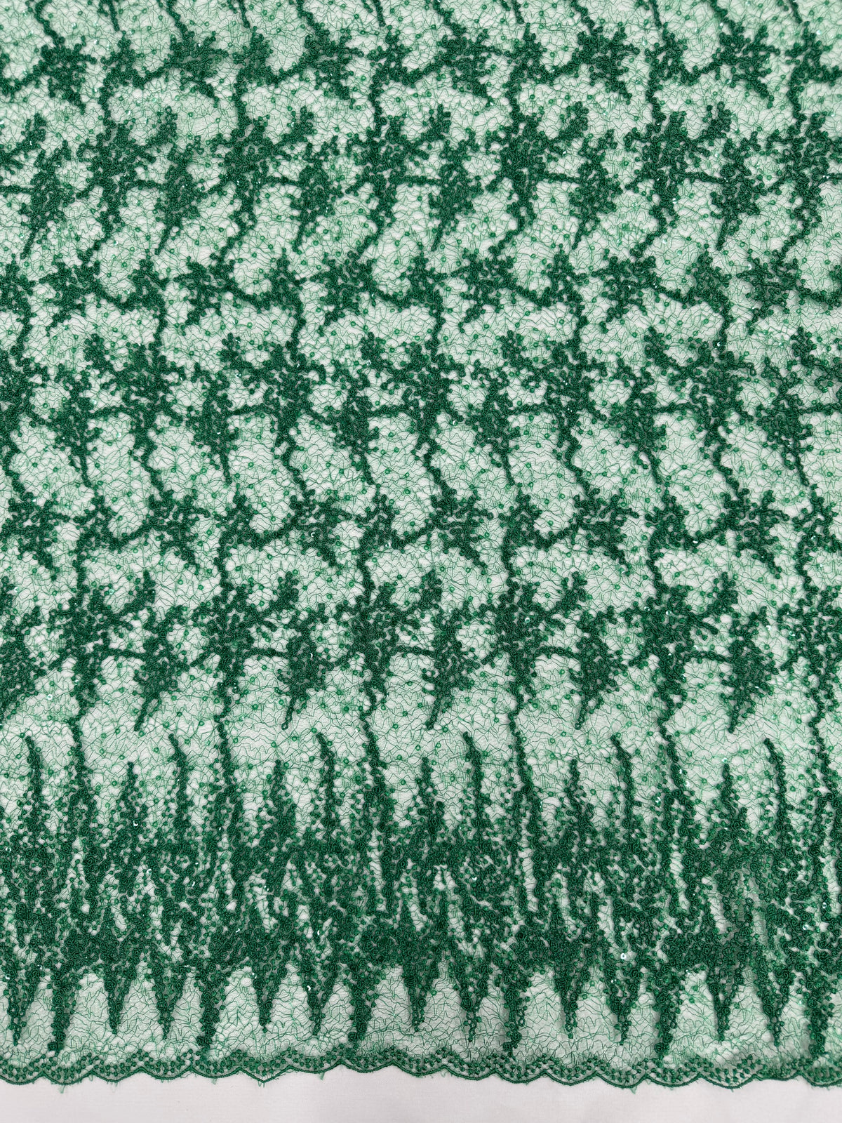 ML205 - Lace Fabric by Yard – 52" Sequins on Mesh for Gowns, Tablecloth, Party Decor