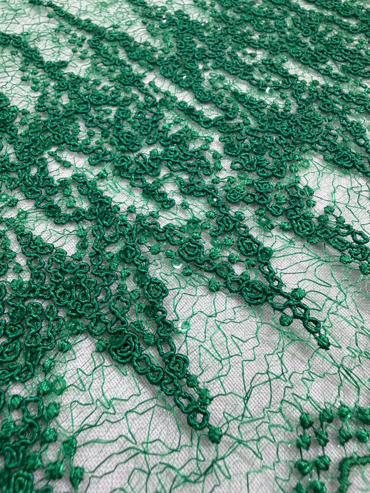 ML205 - Lace Fabric by Yard – 52" Sequins on Mesh for Gowns, Tablecloth, Party Decor