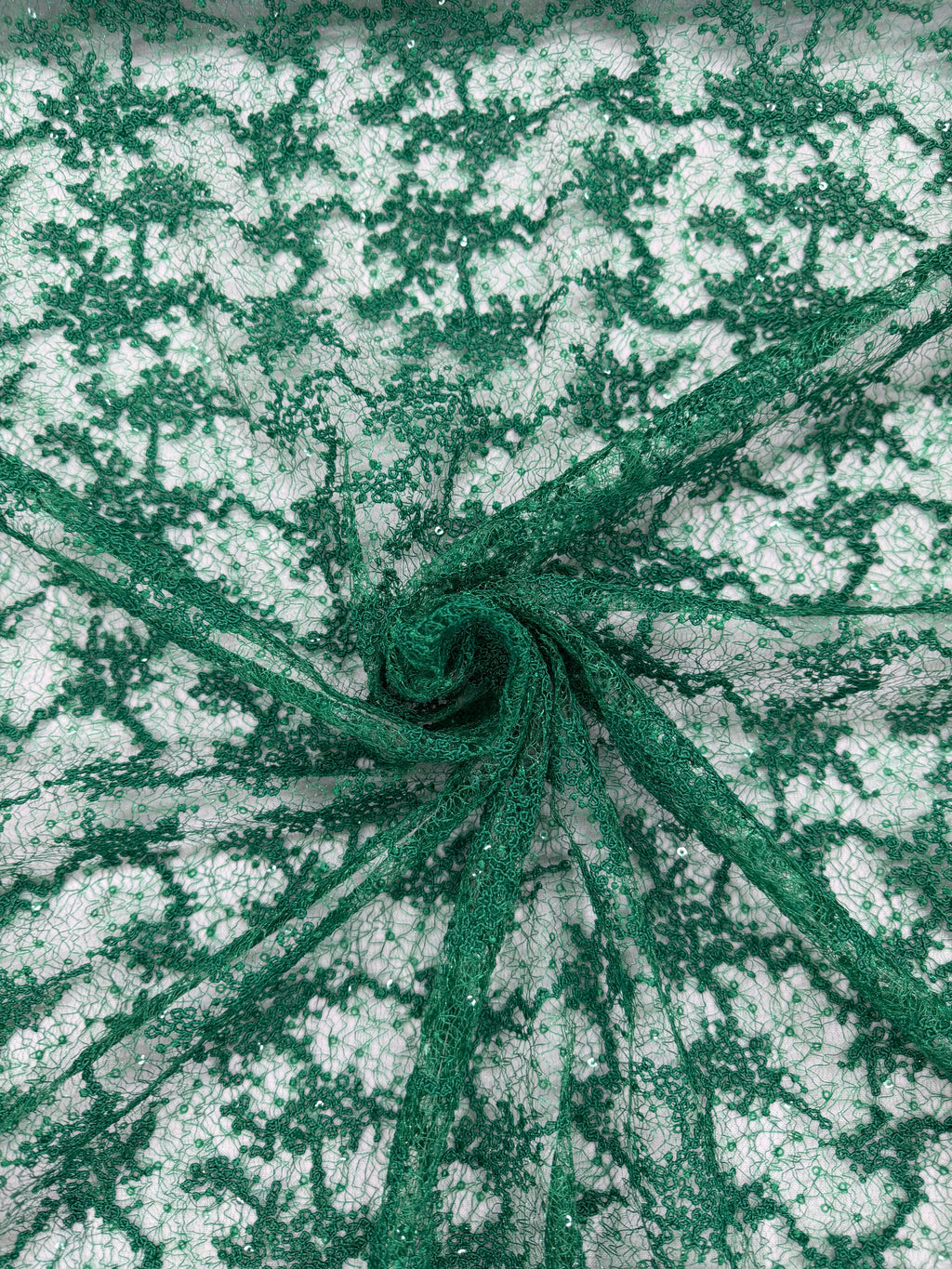 ML205 - Lace Fabric by Yard – 52" Sequins on Mesh for Gowns, Tablecloth, Party Decor