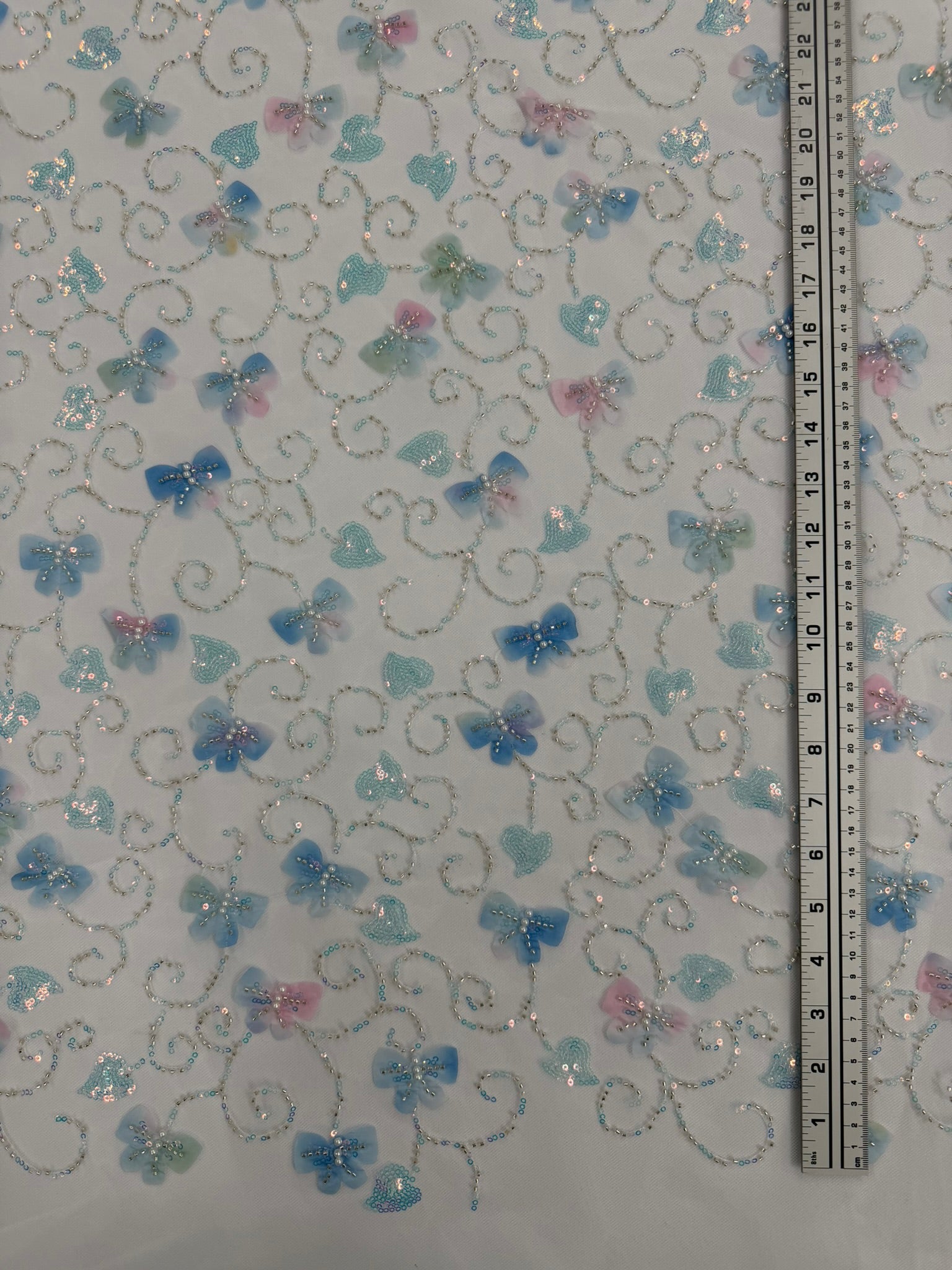 ML163 MULTICOLOR 3D Butterly Embroidered and Beaded Lace