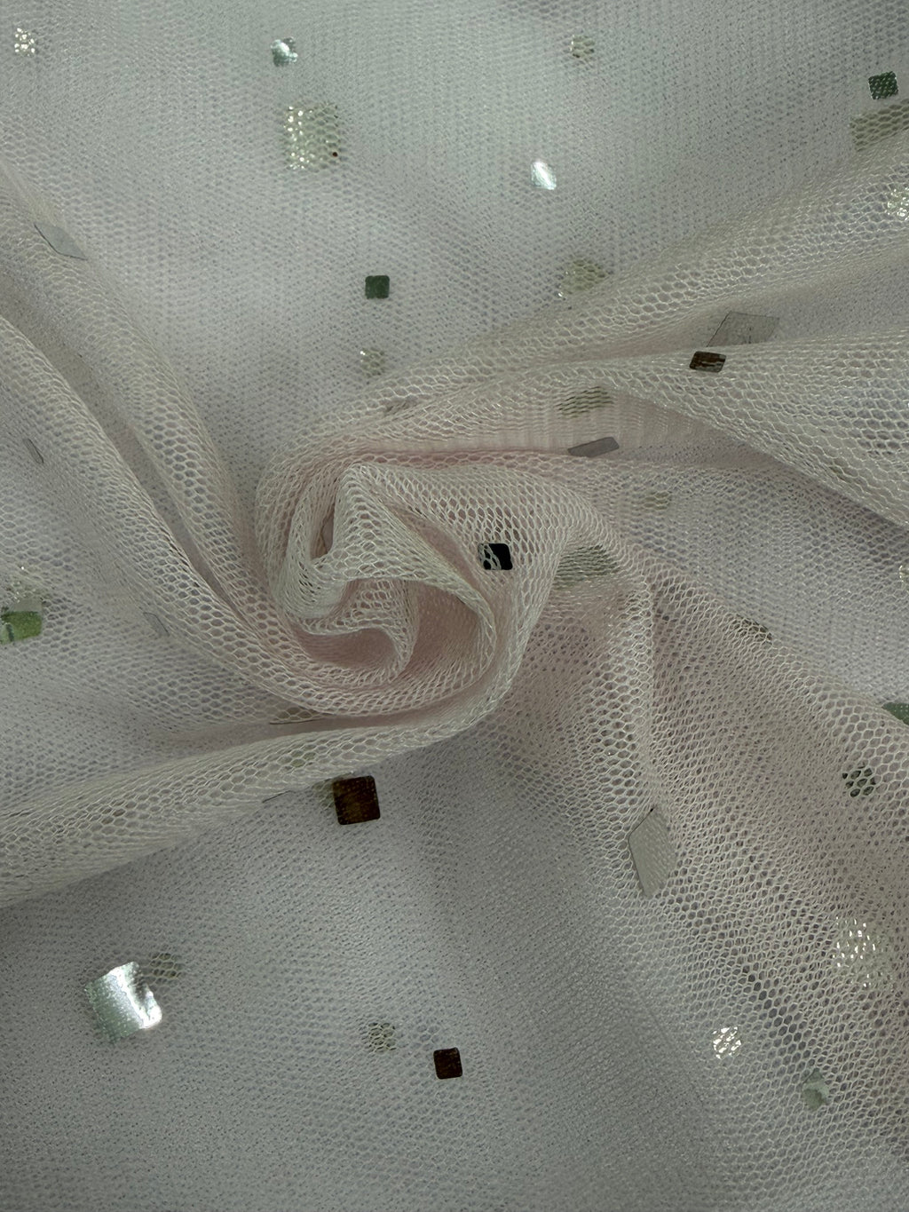 ML188 - Dot Fabric by Yard – 60" Wide Hologram Dot Lace for Dancewear, Gowns, Tablecloth, Party Decor