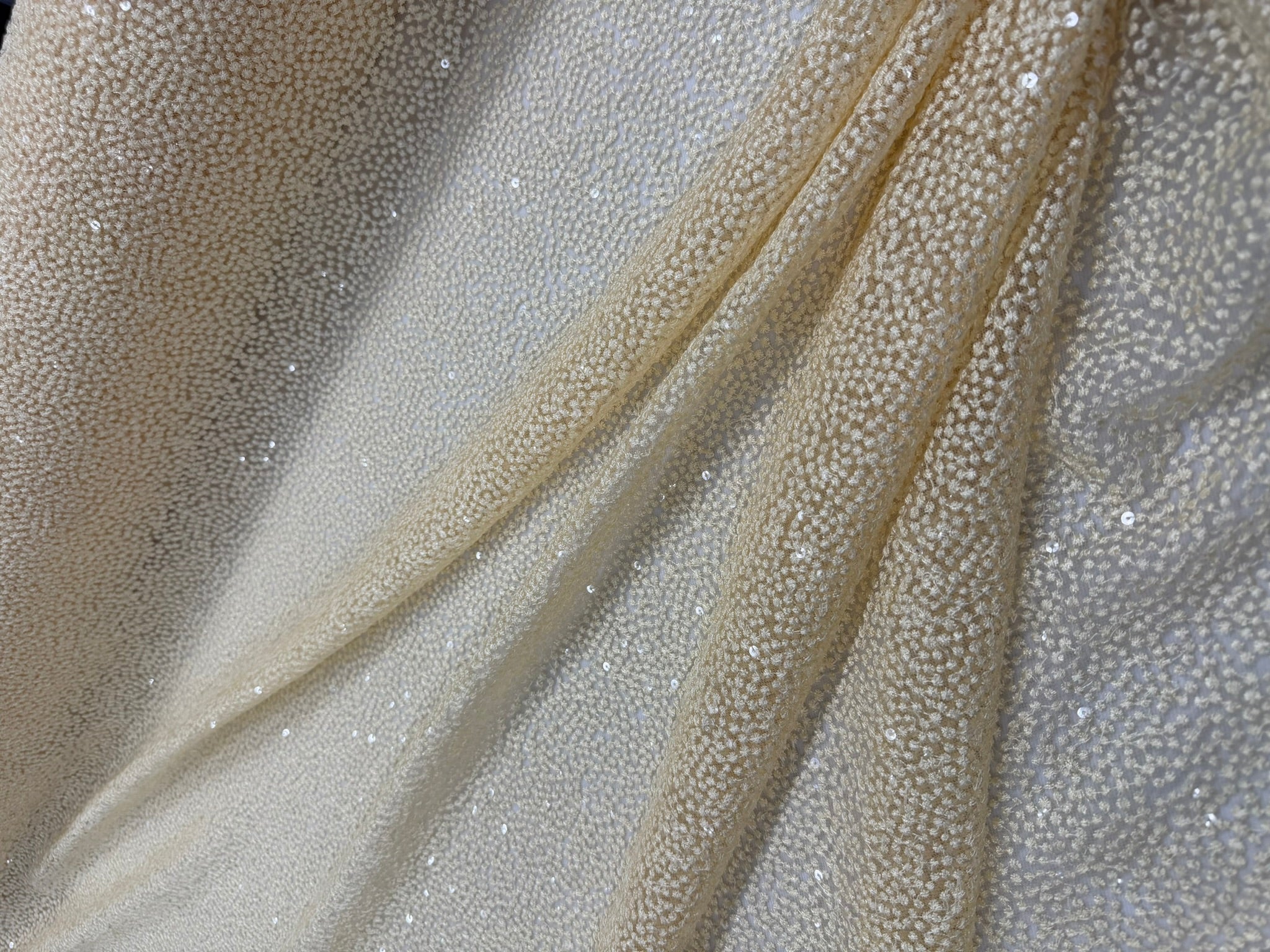 ML164 Allover Dot Sparkle Embroidered - Mesh Sequin Lace Fabric –