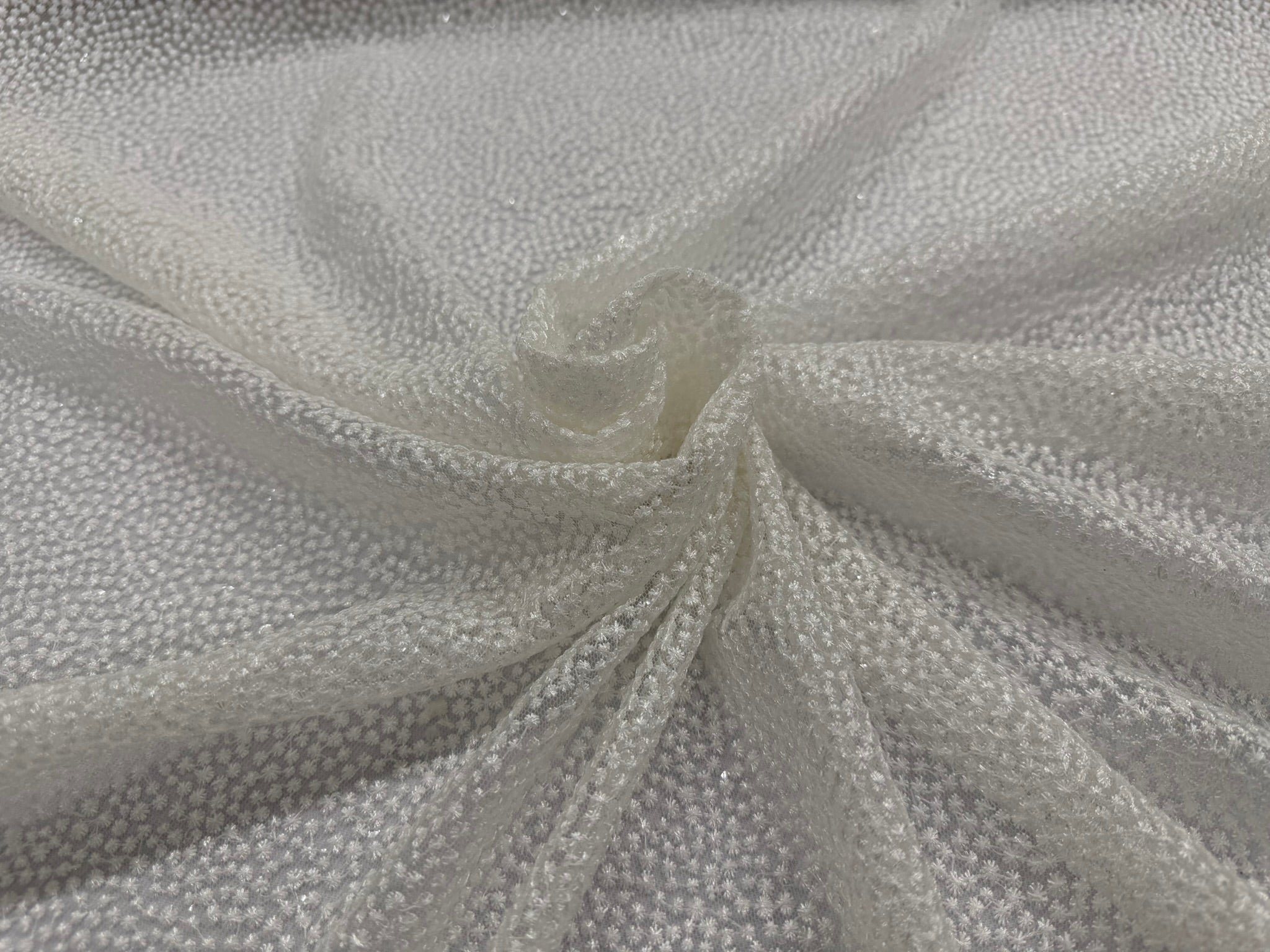 ML164 Allover Dot Sparkle Embroidered - Mesh Sequin Lace Fabric –