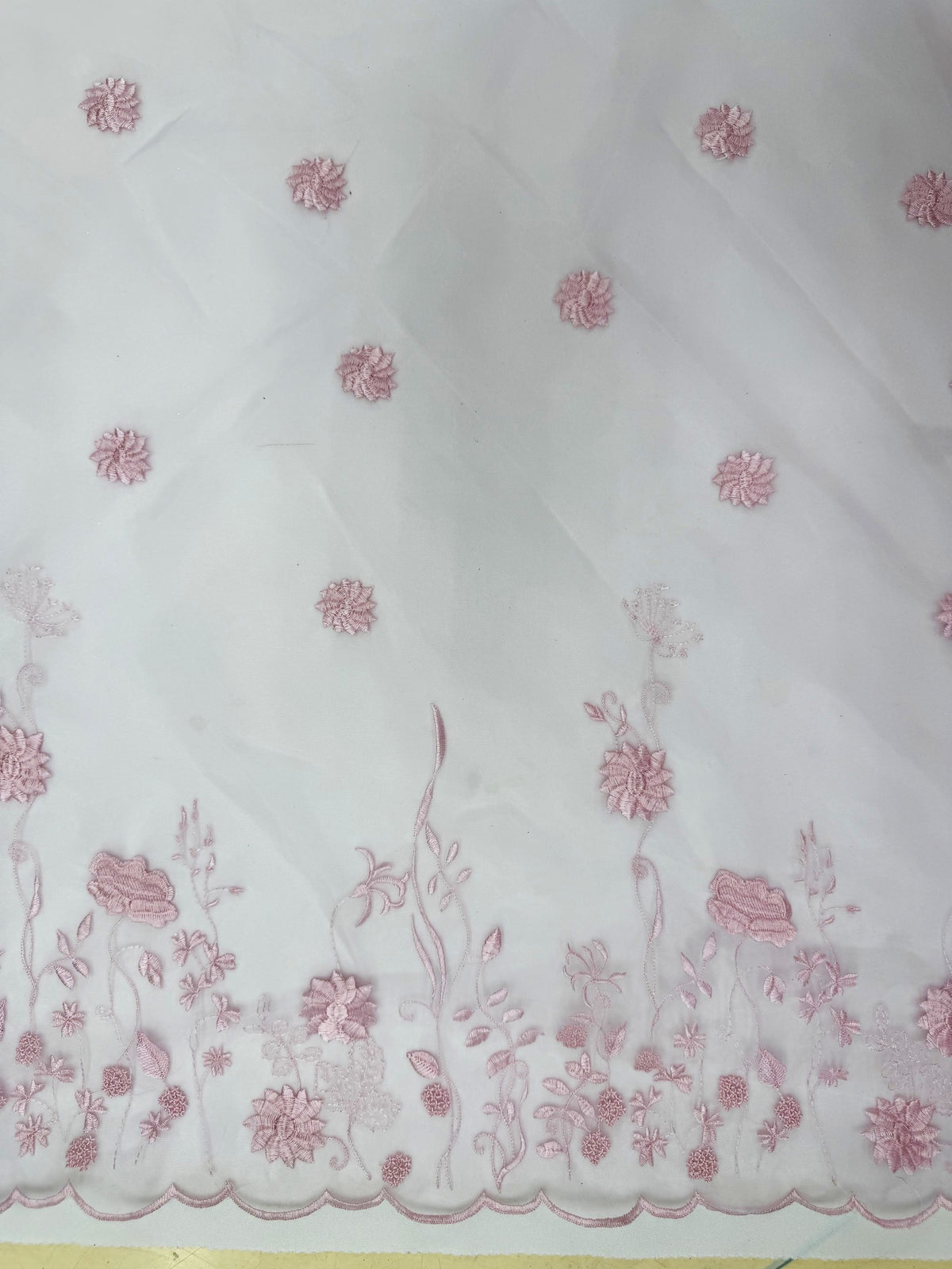 ML207 - Organza Fabric by Yard – 52" Sheer Embroidered for Gowns, Tablecloth, Party Decor