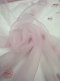 ML207 - Organza Fabric by Yard – 52" Sheer Embroidered for Gowns, Tablecloth, Party Decor