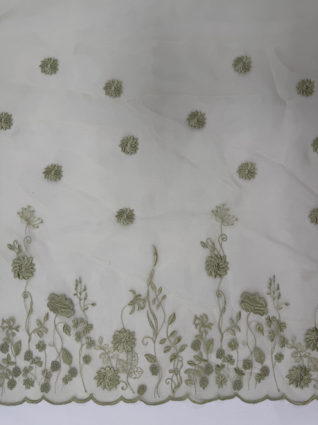 ML207 - Organza Fabric by Yard – 52" Sheer Embroidered for Gowns, Tablecloth, Party Decor