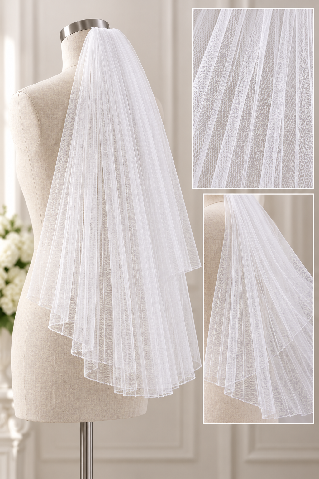 ML211 - Pleated Tulle Fabric by Yard – 58"