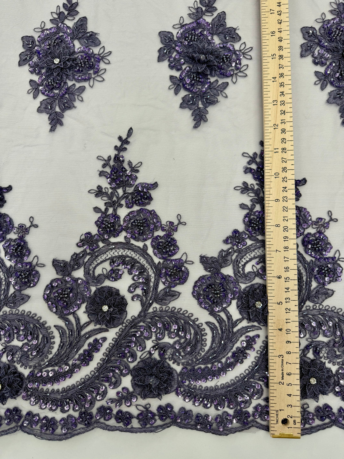 ML170 - 3D Lace Fabric by Yard – 52" Beaded Mesh for Gowns, Tablecloth, Party Decor