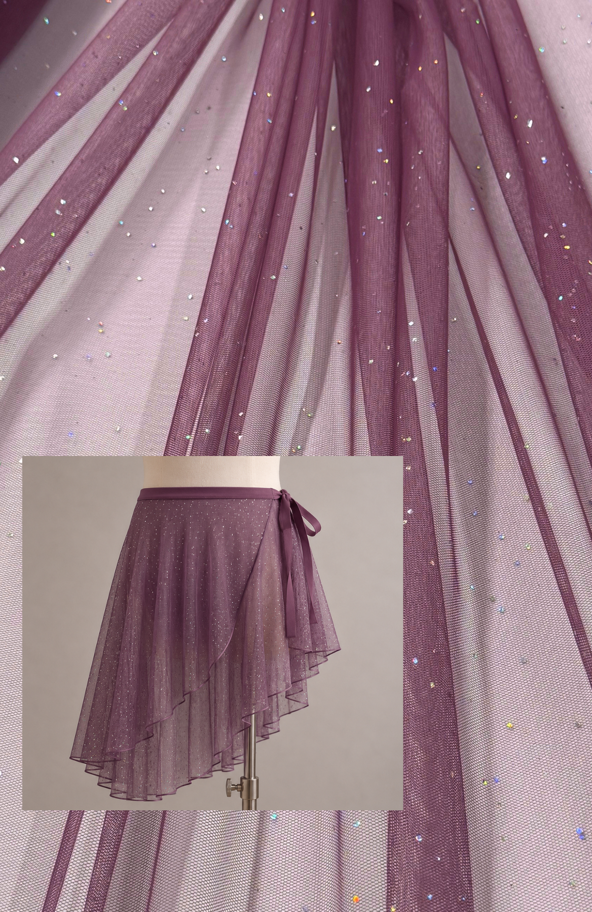 ML181 -  Tulle Fabric by Yard – 60" Wide Sparkling Mesh Tulle for Dancewear, Tutus, Costumes & Dresses