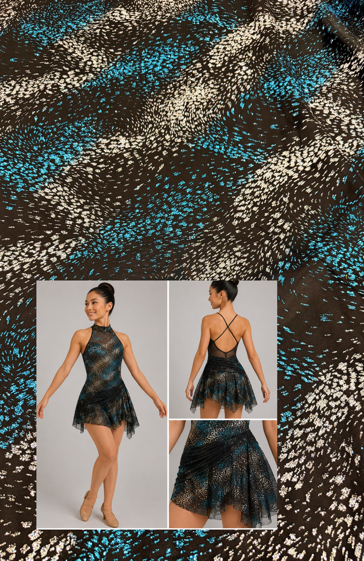 ML183 - Glitter Fabric by Yard – 60" Wide Sparklin Lace for Dancewear, Gowns, Tablecloth, Party Decor