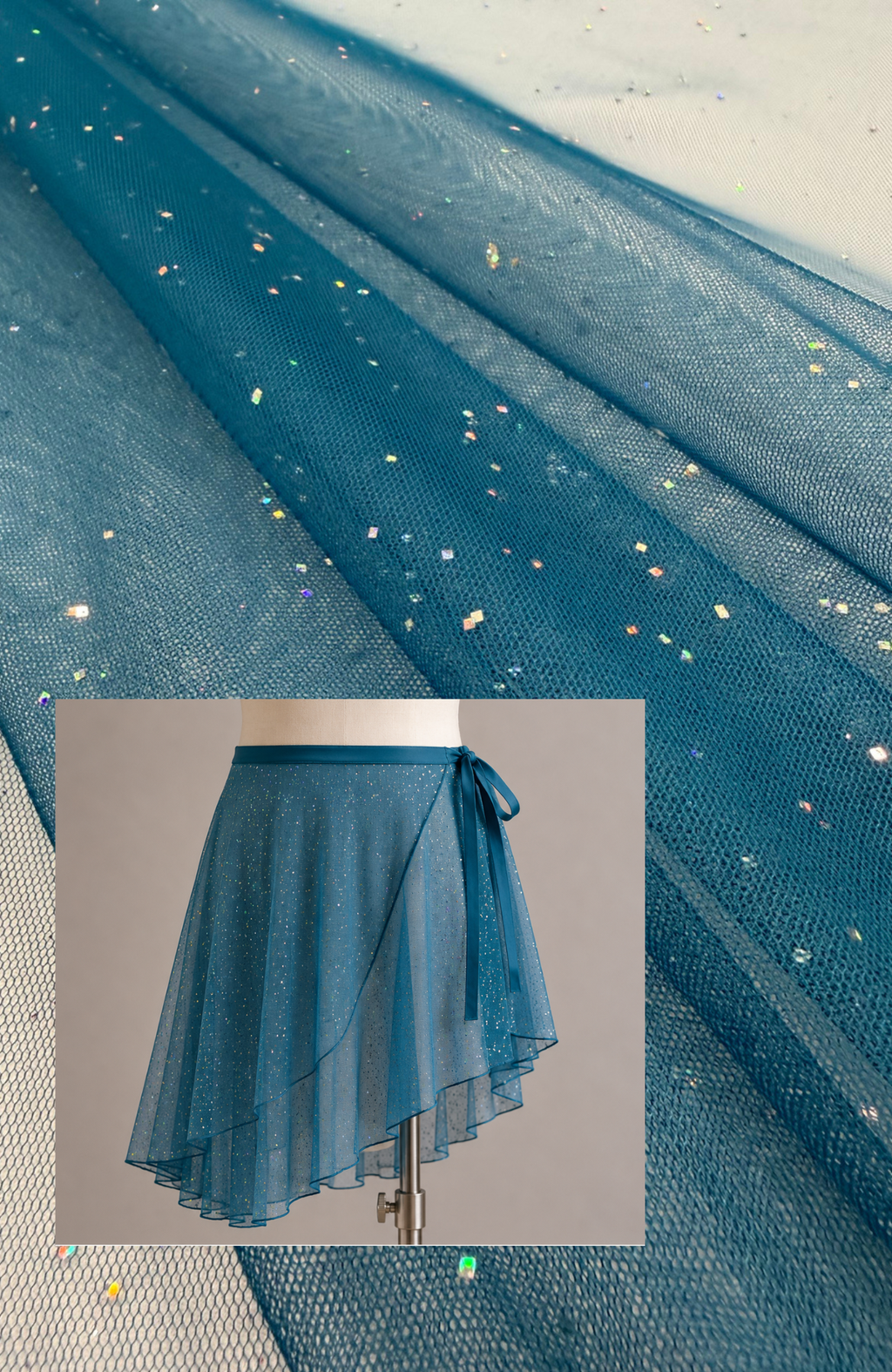 ML181 -  Tulle Fabric by Yard – 60" Wide Sparkling Mesh Tulle for Dancewear, Tutus, Costumes & Dresses