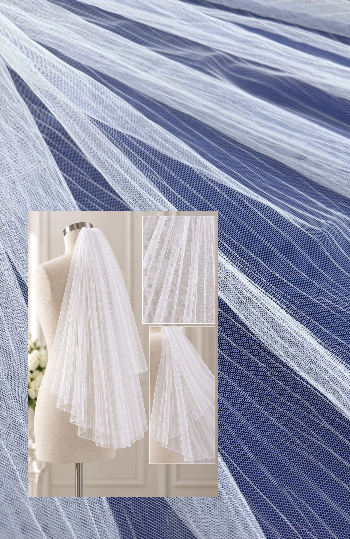 ML211 - Pleated Tulle Fabric by Yard – 58"