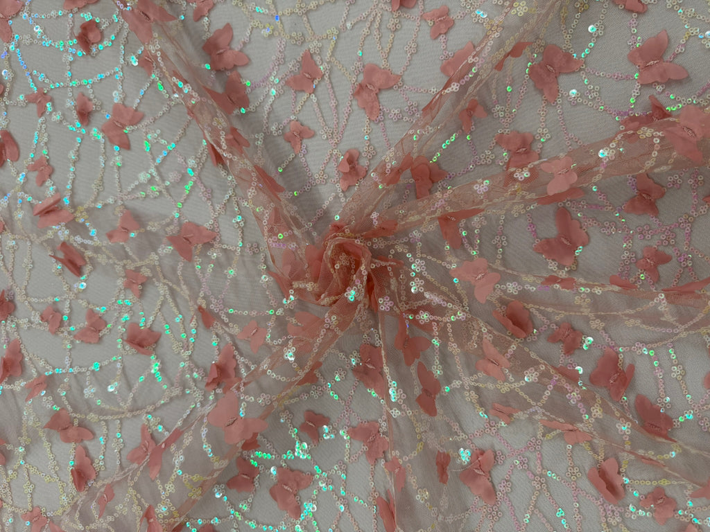 ML142 3D EMBROIDERY LACE WITH SEQUINS