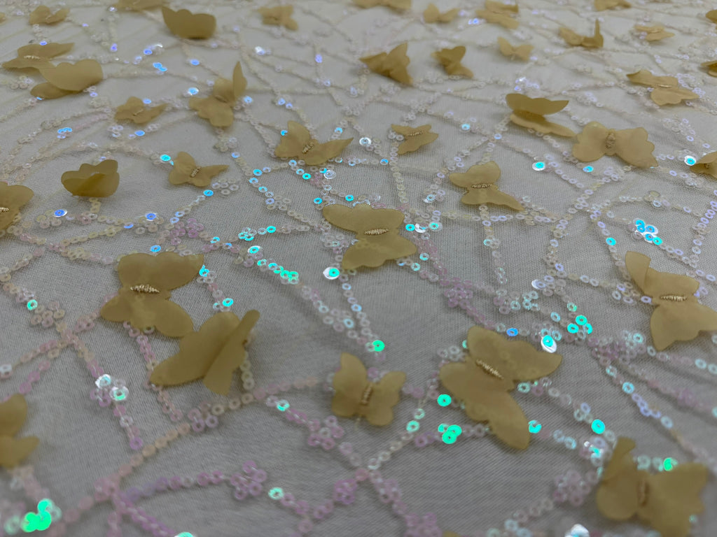 ML142 3D EMBROIDERY LACE WITH SEQUINS