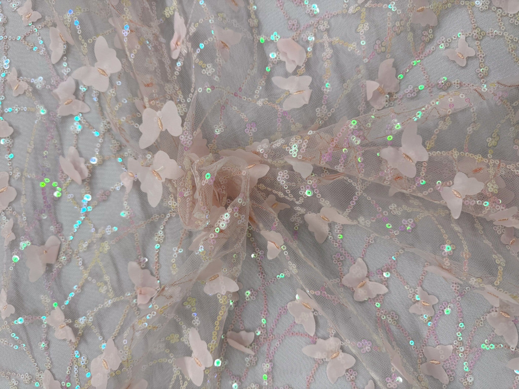 ML142 3D EMBROIDERY LACE WITH SEQUINS