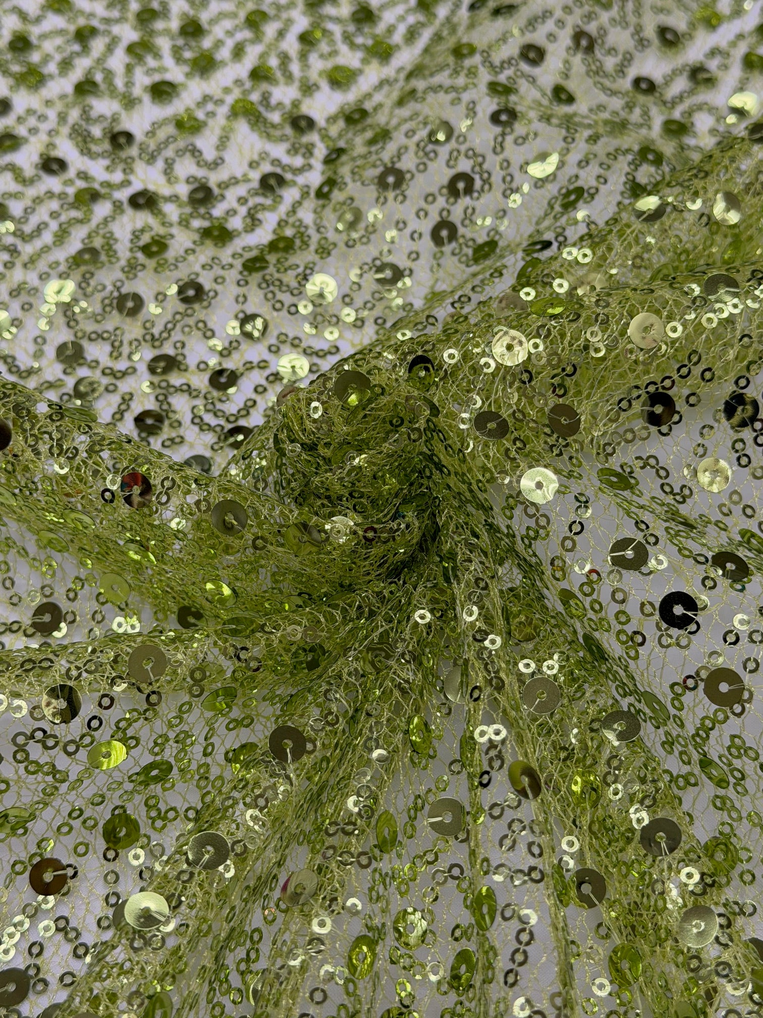 ML154 Sequin Lace Fabric – Allover Sparkle Embroidered Mesh