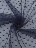 ML178 - Navy Fabric by Yard – 60" Wide Pearl Dot Lace for Dancewear, Gowns, Tablecloth, Party Decor