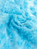 ML182 - 3D Floral Lace Fabric – 54" Floral Ribbon Embroidery on Mesh for Bridal Gowns, Tablecloth, Party Decor