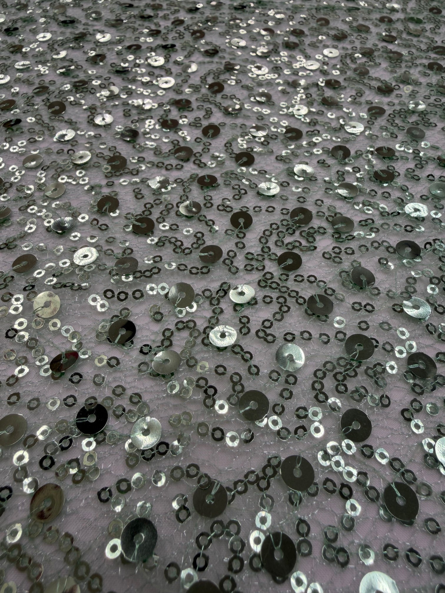 ML154 Sequin Lace Fabric – Allover Sparkle Embroidered Mesh