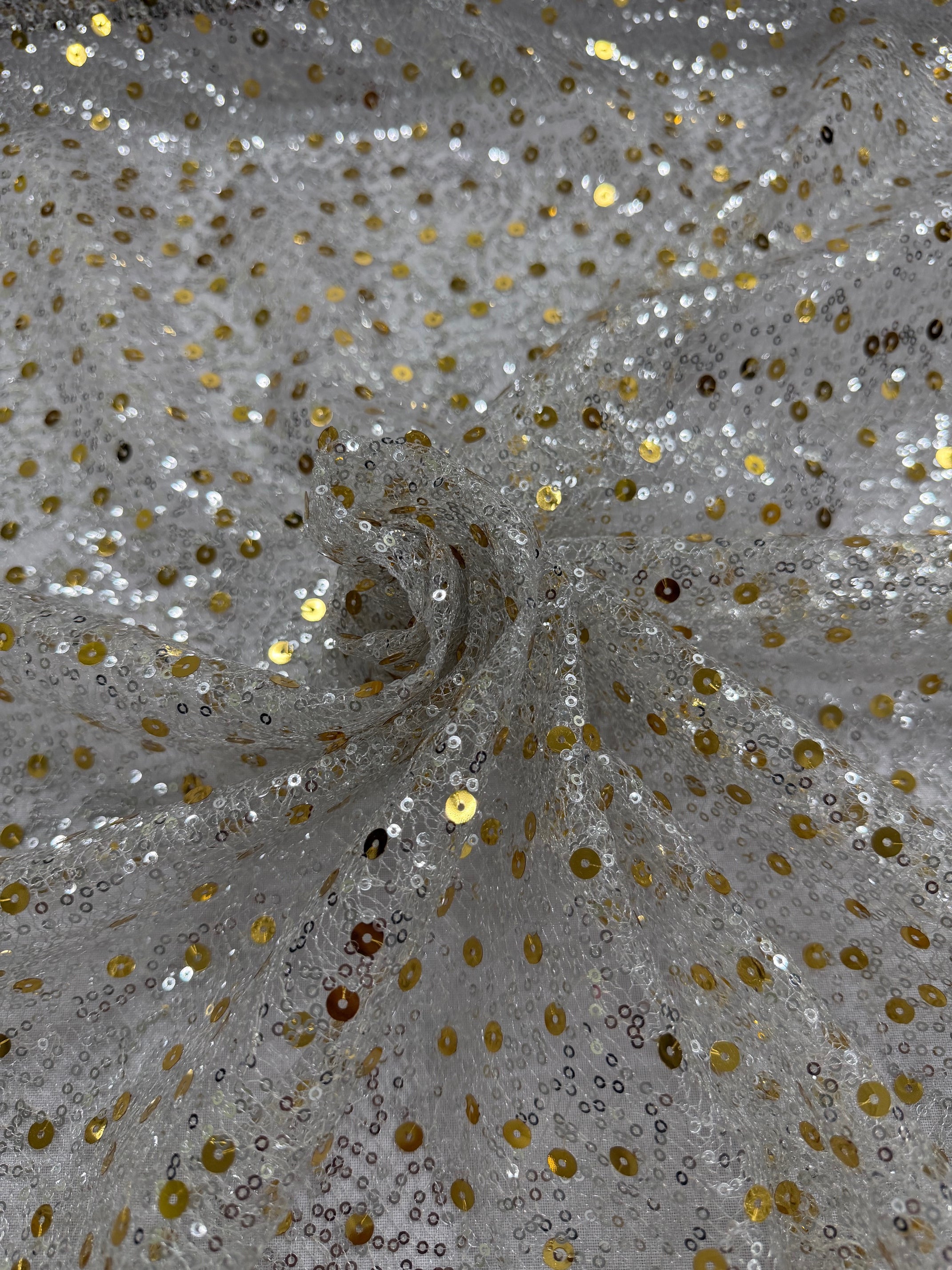 ML154 Sequin Lace Fabric – Allover Sparkle Embroidered Mesh