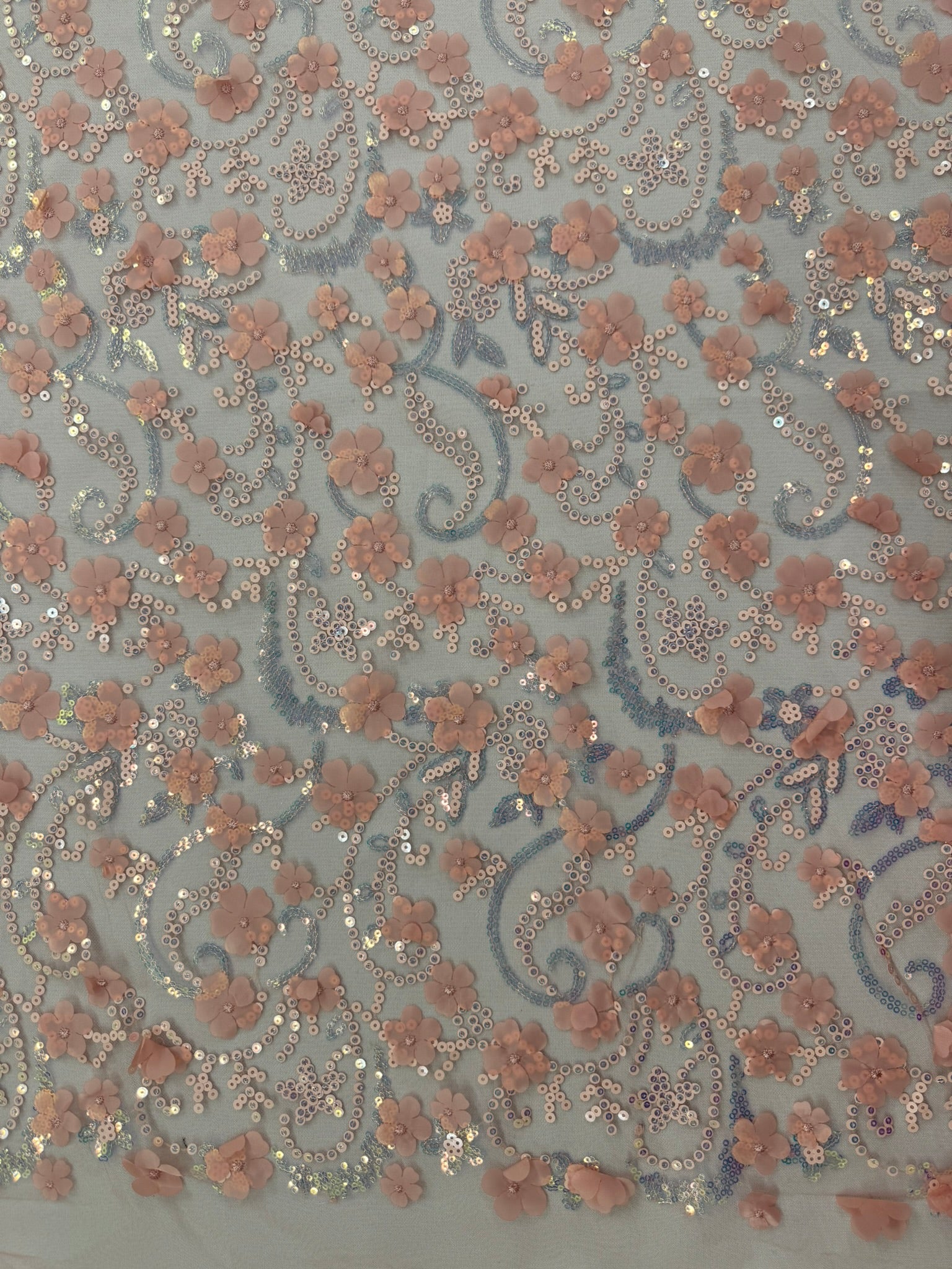 ML141 3D EMBROIDERY LACE WITH SEQUINS