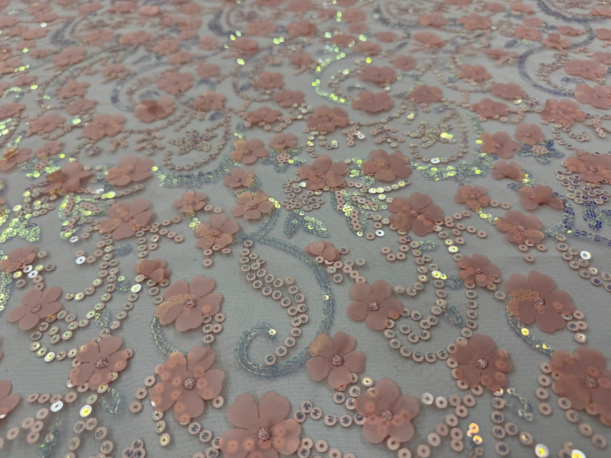 ML141 3D EMBROIDERY LACE WITH SEQUINS