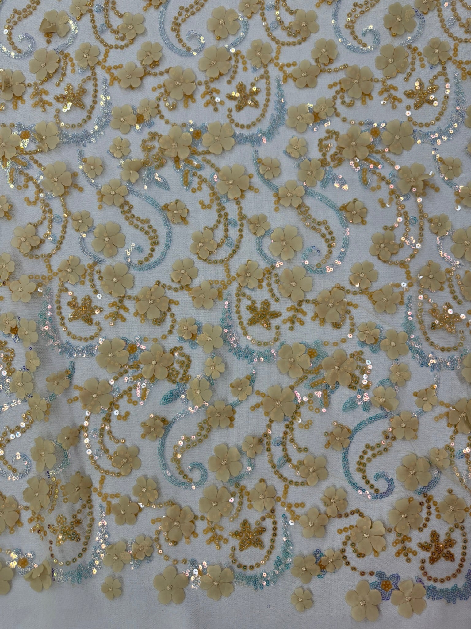 ML141 3D EMBROIDERY LACE WITH SEQUINS