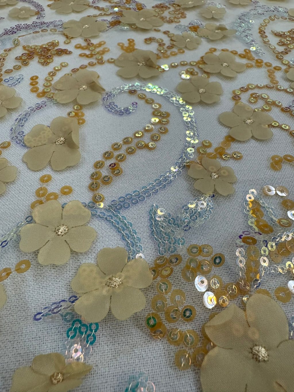 ML141 3D EMBROIDERY LACE WITH SEQUINS